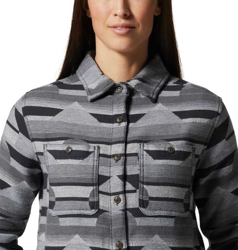 Women's Granite Peak Long Sleeve Flannel Shirt, Color: Dark Storm, image 4