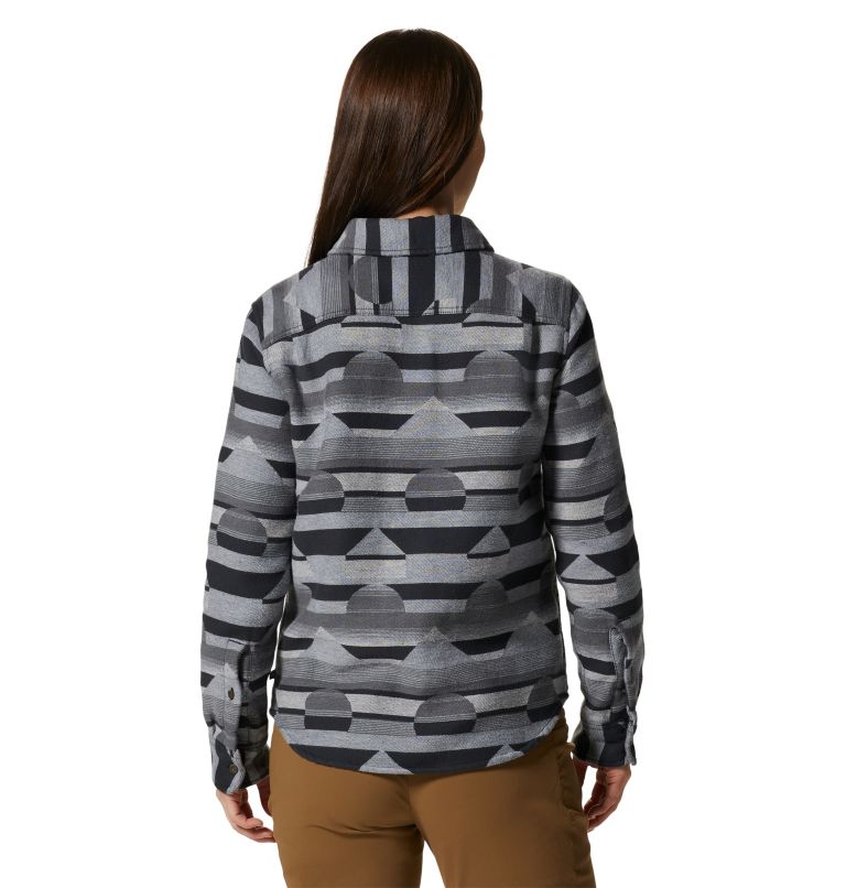 Women's Granite Peak Long Sleeve Flannel Shirt, Color: Dark Storm, image 2