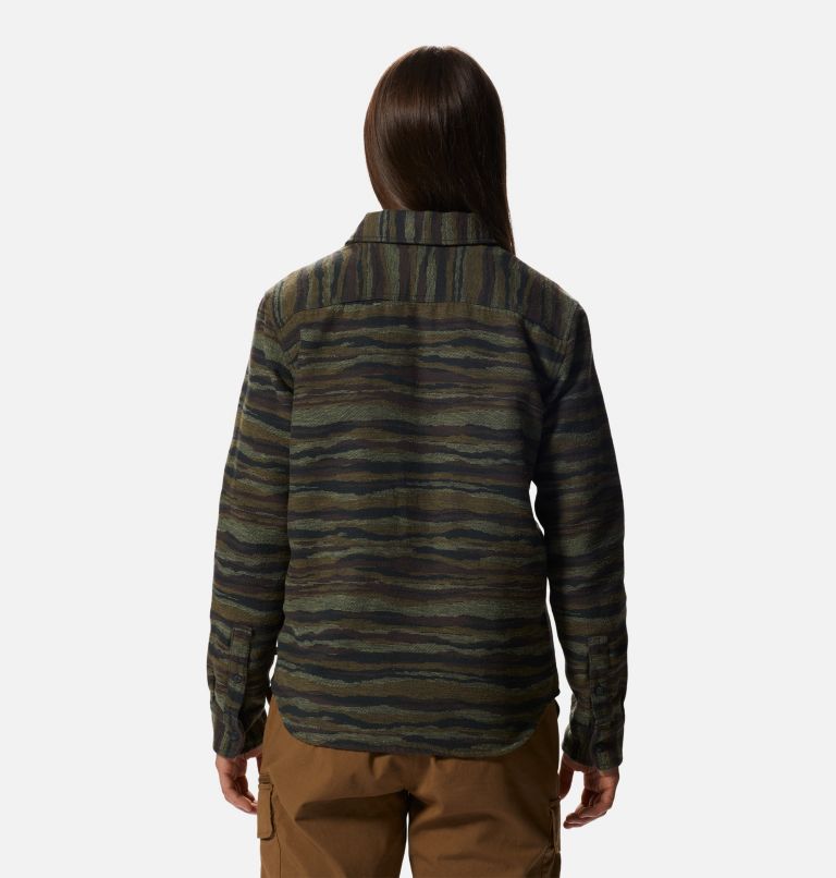 Women's Granite Peak Long Sleeve Flannel Shirt, Color: Corozo Nut Landscape Print, image 2