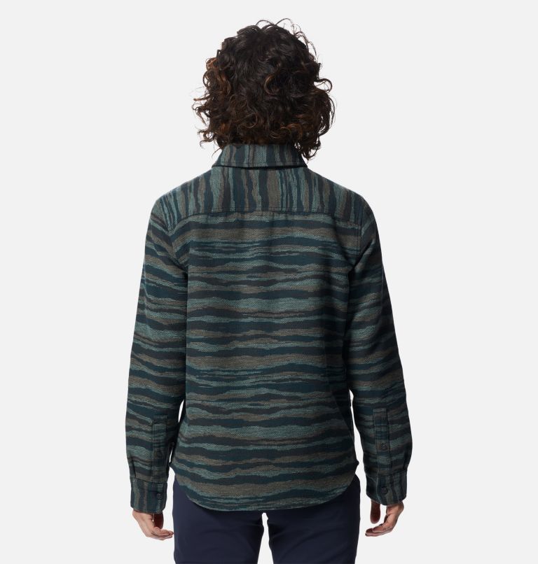 Women's Granite Peak Long Sleeve Flannel Shirt, Color: Dark Marsh Landscape Print, image 2
