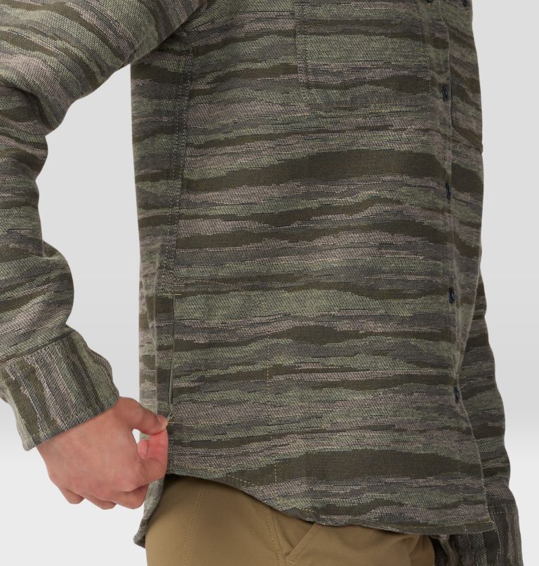 Women's Granite Peak Long Sleeve Flannel Shirt, Color: Stone Green Landscape Jacquard, image 5