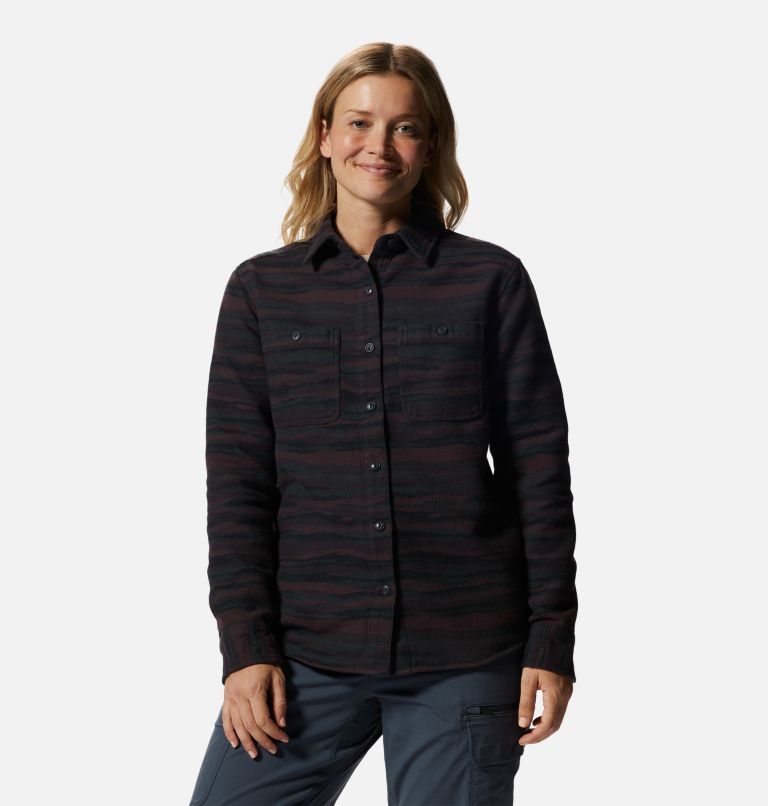 Women's Granite Peak Long Sleeve Flannel Shirt, Color: Darkest Dawn, image 1