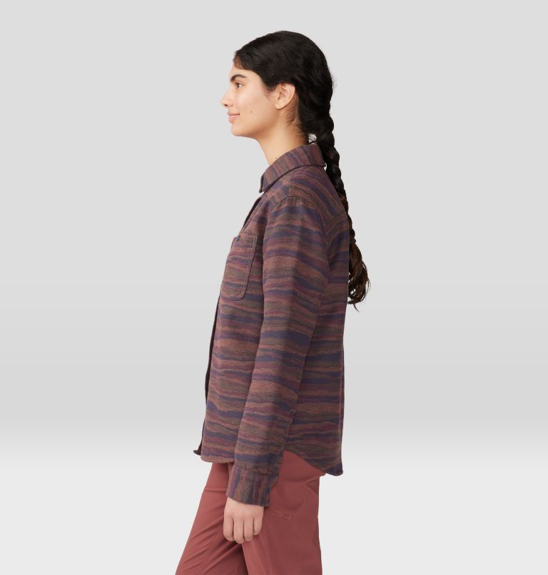 Women's Granite Peak Long Sleeve Flannel Shirt, Color: Clay Earth Landscape Jacquard, image 3