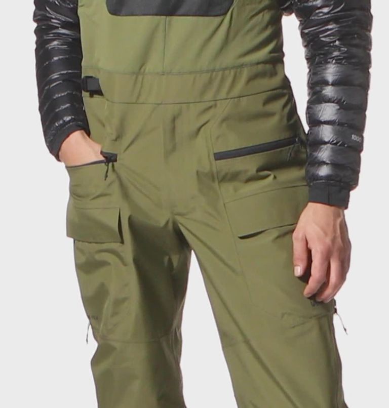 Men's Boundary Ridge GORE-TEX Bib, Color: Combat Green
