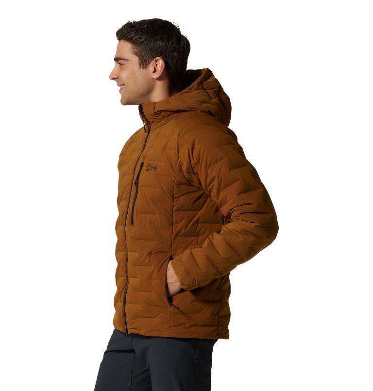 Manteau à capuchon Stretchdown Homme, Color: Golden Brown