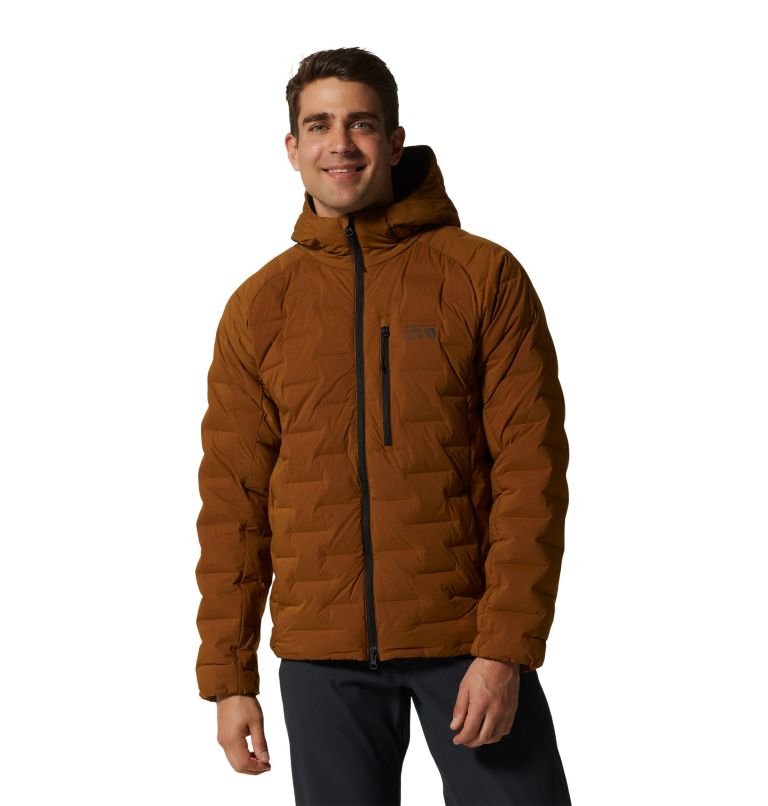 Manteau à capuchon Stretchdown Homme, Color: Golden Brown