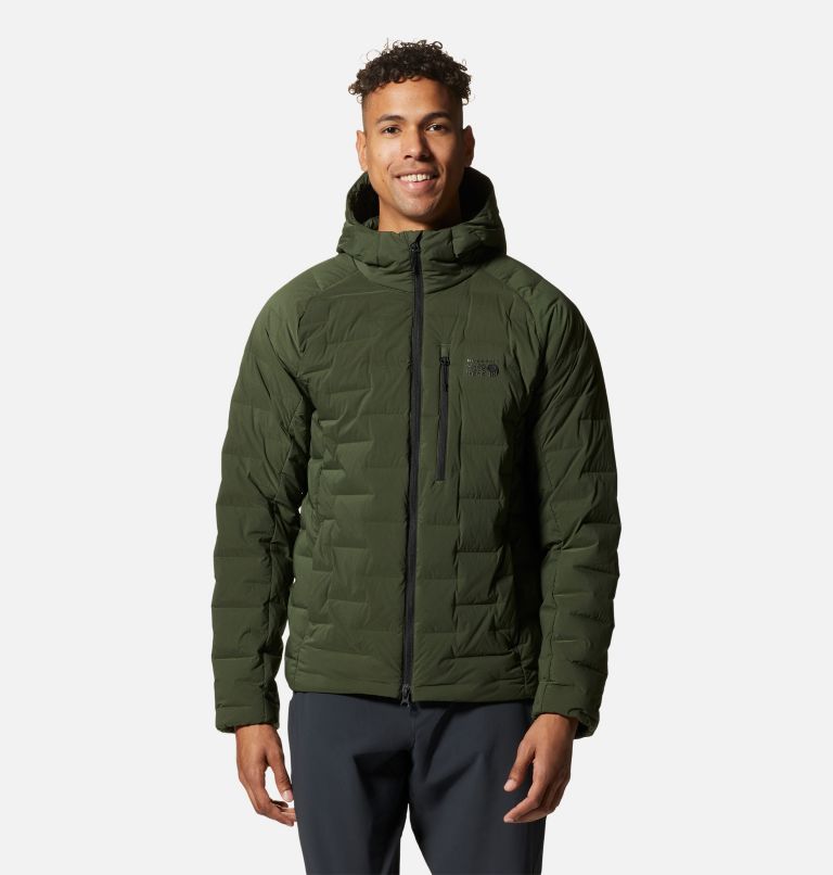 Manteau à capuchon Stretchdown Homme, Color: Surplus Green, image 1