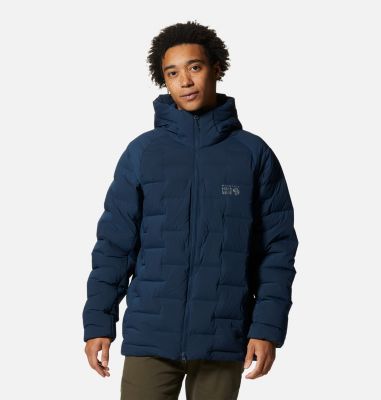 Super 120's Twill Down Hooded Patch Pocket Jacket