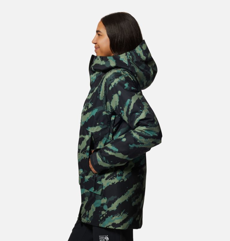 Women's Cloud Bank Gore-Tex Insulated Jacket, Color: Mint Palm Brushstrokes Print, image 3