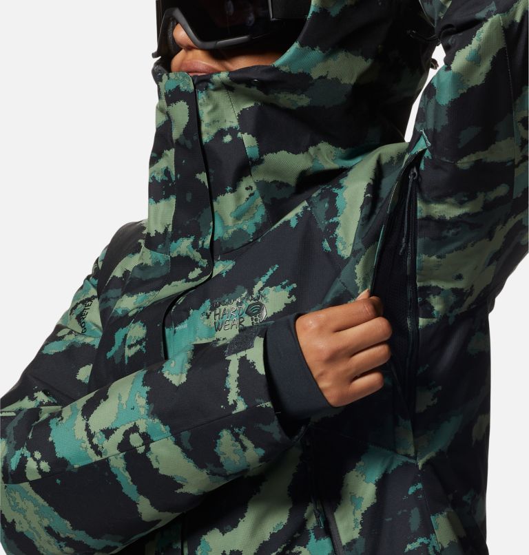 Women's Cloud Bank Gore-Tex Insulated Jacket, Color: Mint Palm Brushstrokes Print, image 7