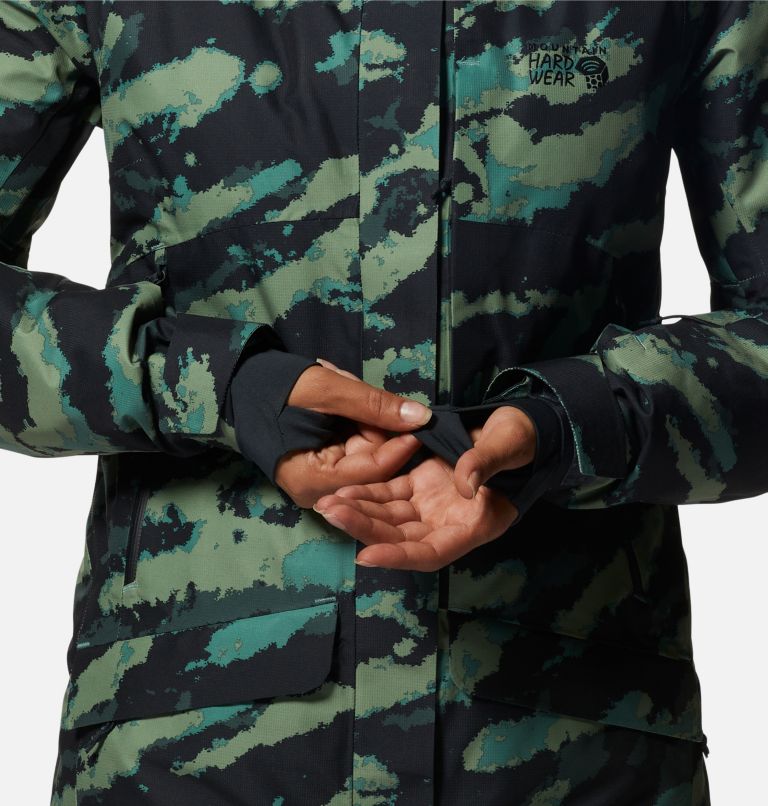 Women's Cloud Bank Gore-Tex Insulated Jacket, Color: Mint Palm Brushstrokes Print, image 9