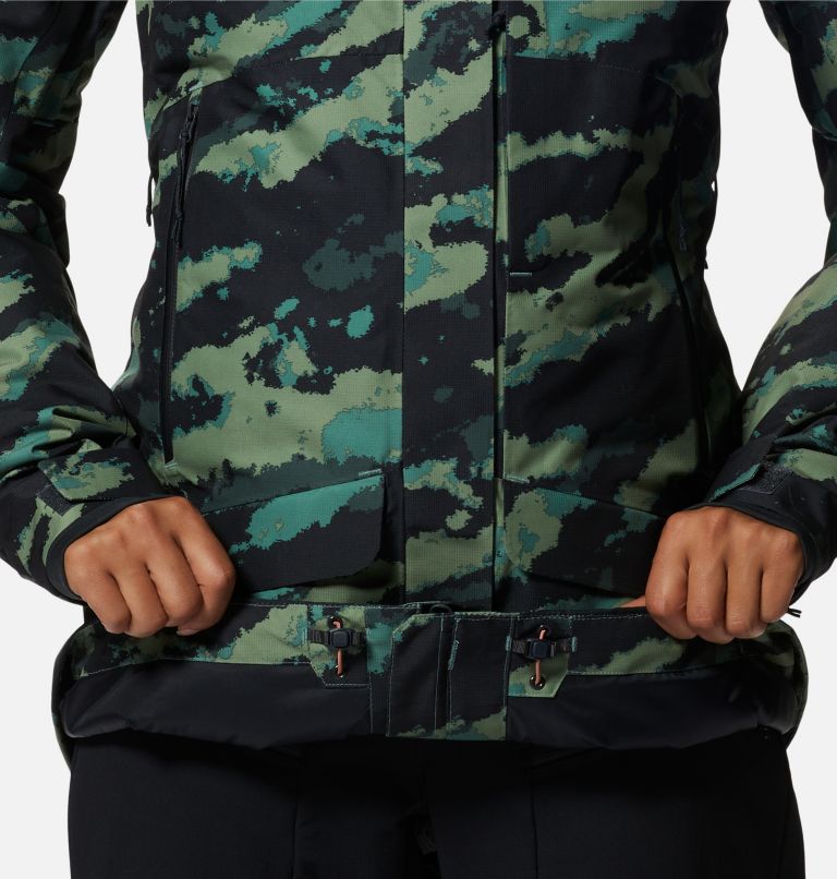 Women's Cloud Bank Gore-Tex® Insulated Jacket, Color: Mint Palm Brushstrokes Print, image 10