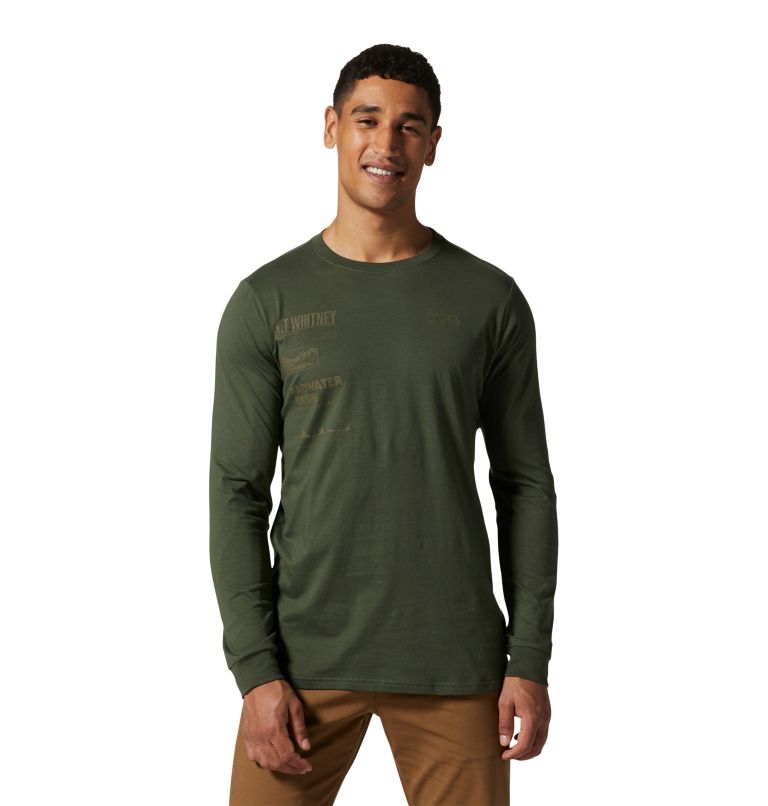 Men's Sea Level Long Sleeve T-Shirt, Color: Surplus Green, image 1
