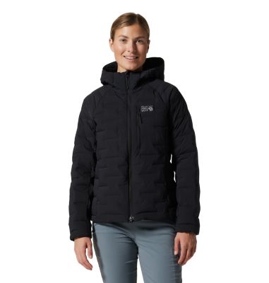 Women's Stretchdown Hoody, Color: Black