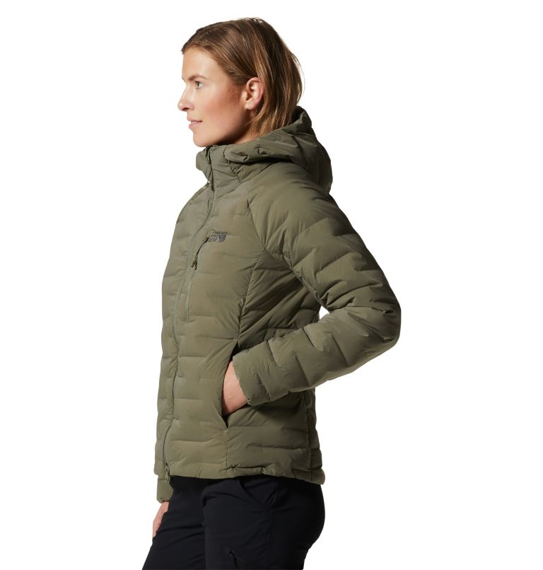 Thumbnail: Women's Stretchdown Hoody, Color: Stone Green, image 3