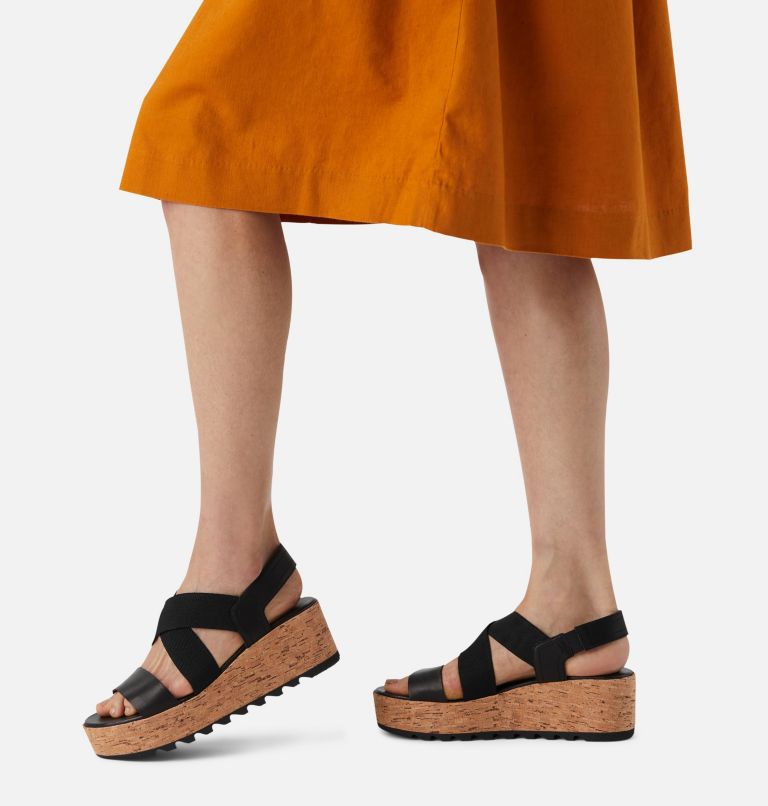 Women's Cameron Flatform Slingback Wedge Sandal, Color: Black