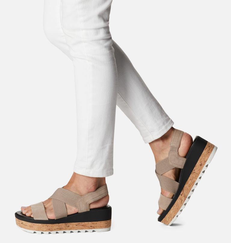 Thumbnail: Women's Cameron Flatform Slingback Wedge Sandal, Color: Omega Taupe, Sea Salt, image 8