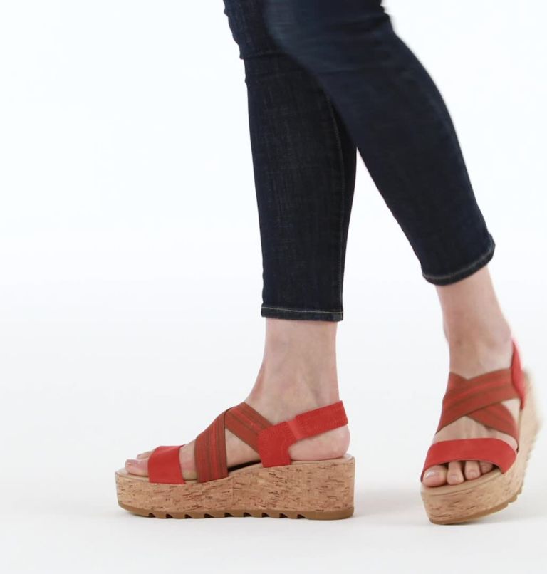 Women's Cameron Flatform Slingback Wedge Sandal, Color: Signal Red