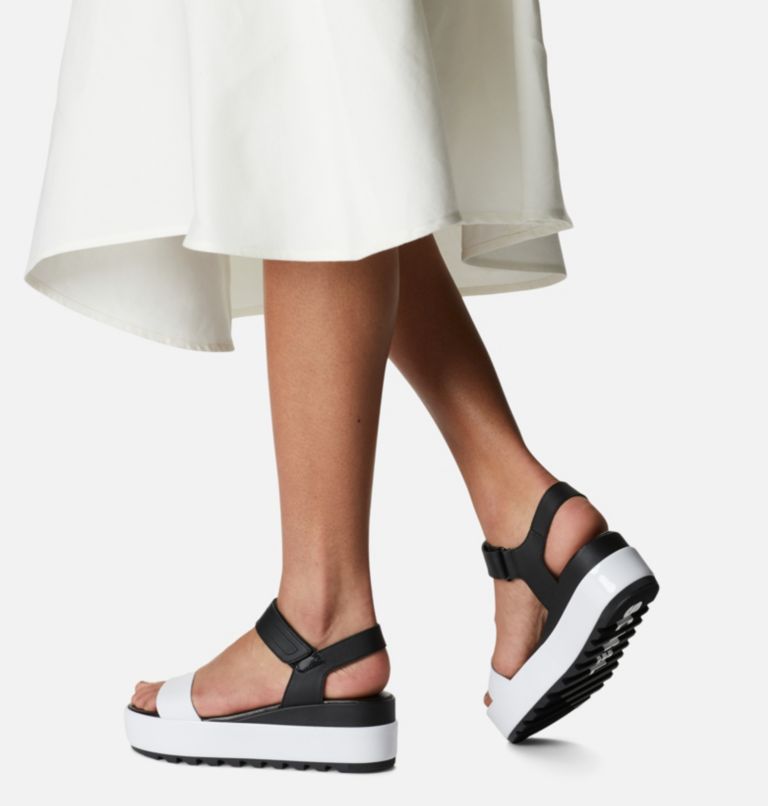 Sandale plate compensée Cameron pour les femmes, Color: Black, White, image 8