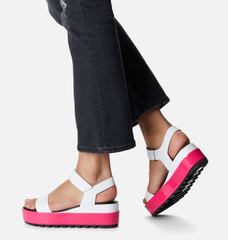 Women's Cameron Flatform Wedge Sandal, Color: White, Punch Pink, image 8