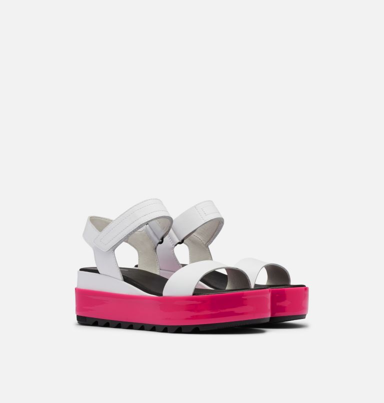 Women's Cameron Flatform Wedge Sandal, Color: White, Punch Pink, image 2