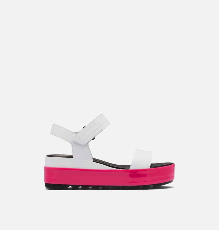Thumbnail: Sandale plate compensée Cameron pour femme, Color: White, Punch Pink, image 1