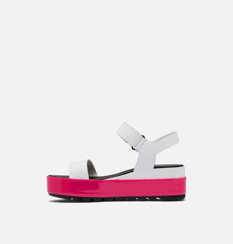 Sandale plate compensée Cameron pour femme, Color: White, Punch Pink, image 4