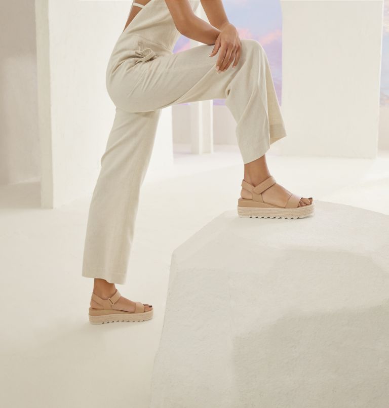 Sandale plate compensée Cameron pour femme, Color: Honest Beige, image 9