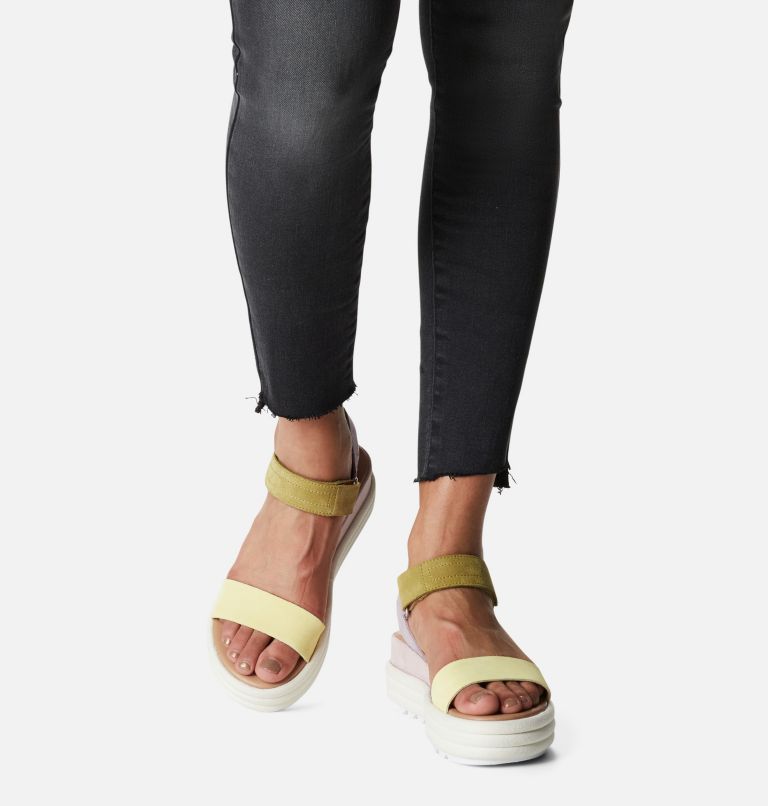 Thumbnail: Women's Cameron Flatform Wedge Sandal, Color: Tranquil Yellow, Chalk, image 8
