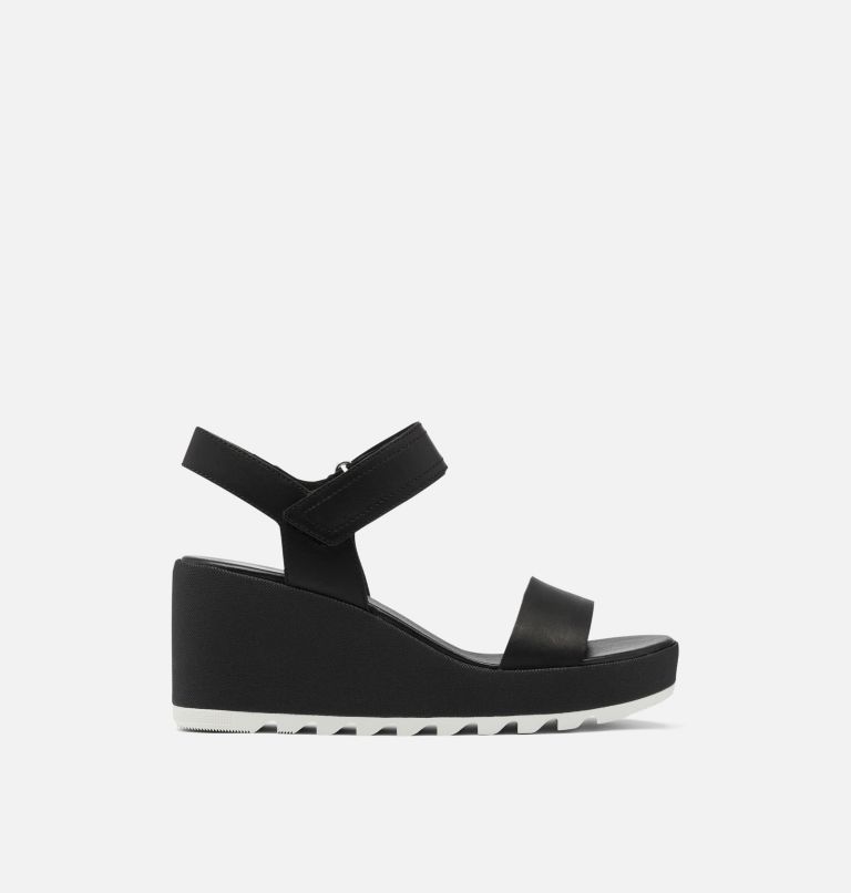 Sorel black wedge sandals on sale