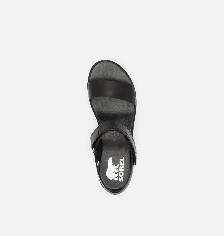 Sandale Compensée en Cuir Cameron Femme, Color: Black