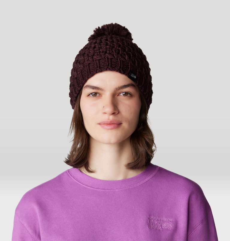 Women's Snow Capped Beanie, Color: Blackberry, image 1