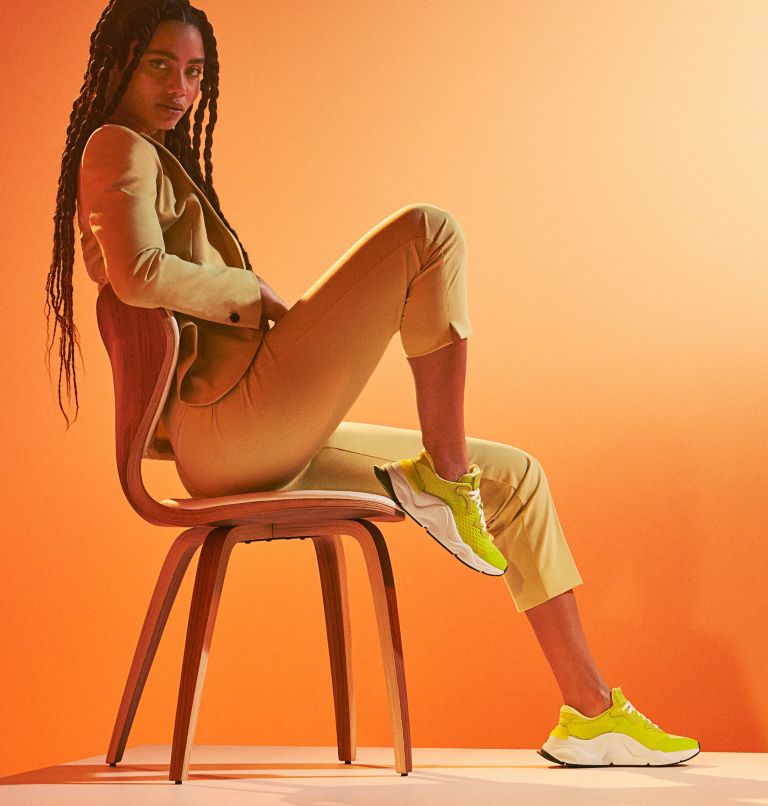 Women's Kinetic RNEGD Lace Sneaker, Color: Acid Green, Jet, image 7