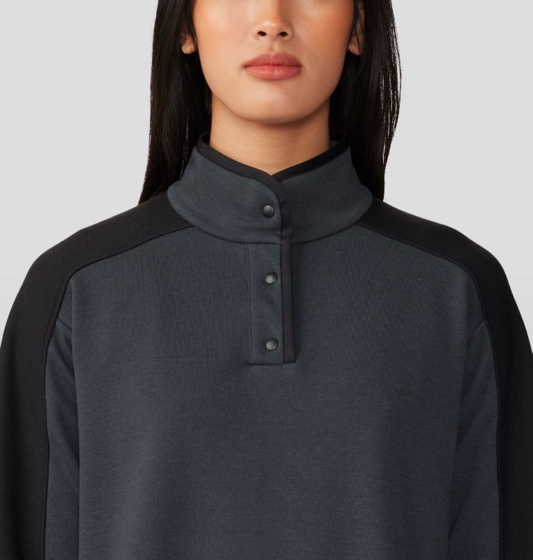 Women's Camplife Snap Neck Pullover, Color: Dark Storm, image 4