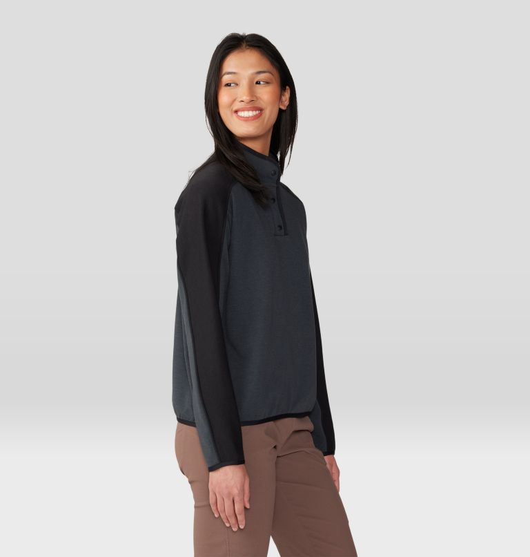 Women's Camplife Snap Neck Pullover, Color: Dark Storm, image 5