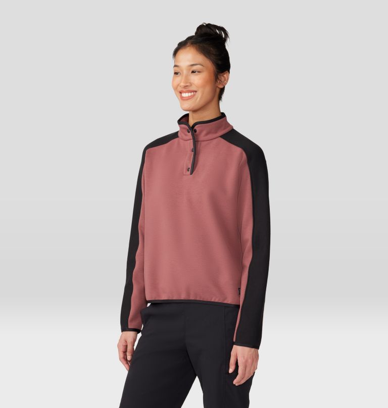 Women's Camplife Snap Neck Pullover, Color: Clay Earth, image 5
