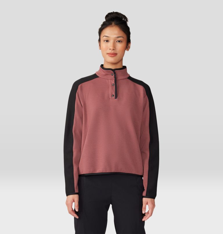 Thumbnail: Women's Camplife Snap Neck Pullover, Color: Clay Earth, image 1