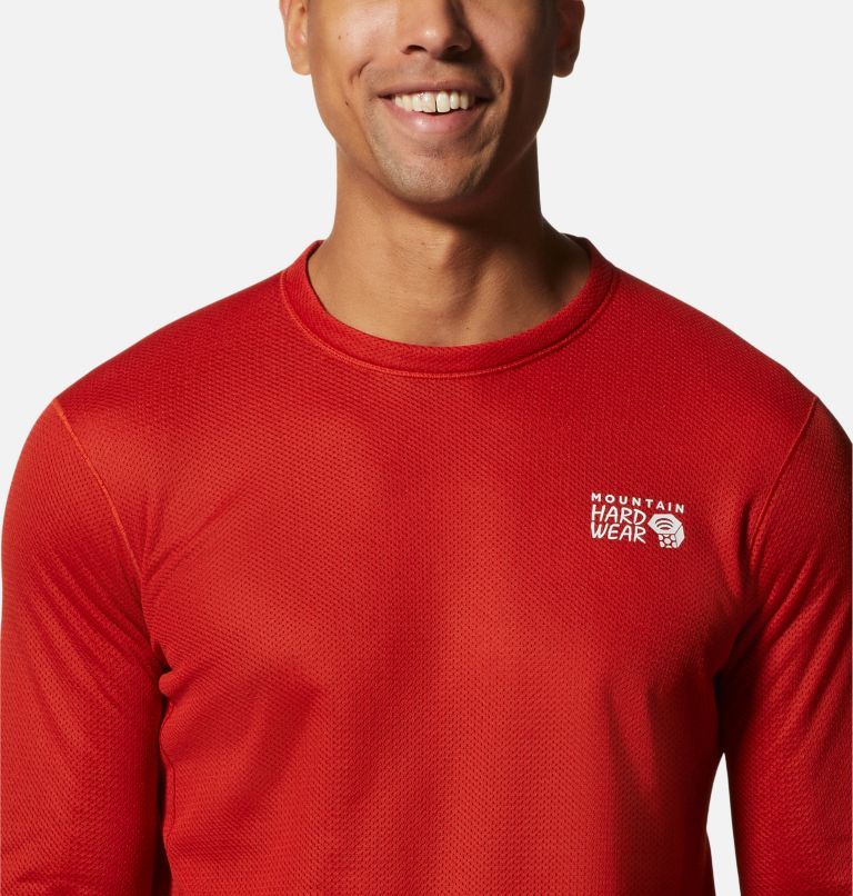 Men's AirMesh Long Sleeve Crew, Color: Desert Red, image 4