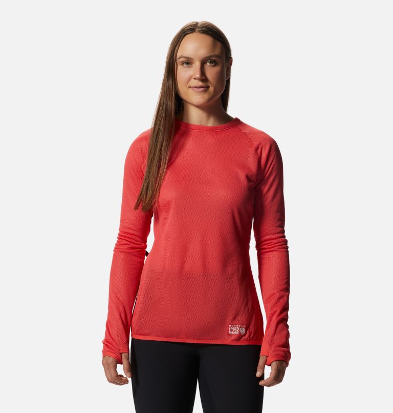 AirMesh Long Sleeve Crew | 650 | S, Color: Solar Pink, image 1