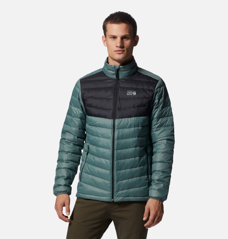 Men's Glen Alpine Down Jacket, Color: Thunderhead Grey, Black, image 1
