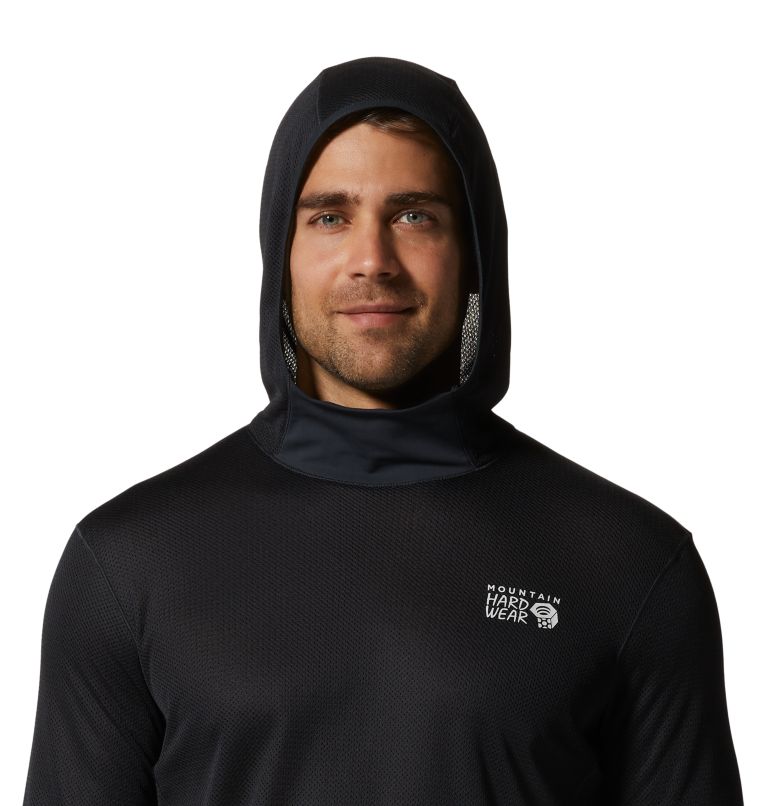 Breathe two-tone cotton-blend mesh hoodie