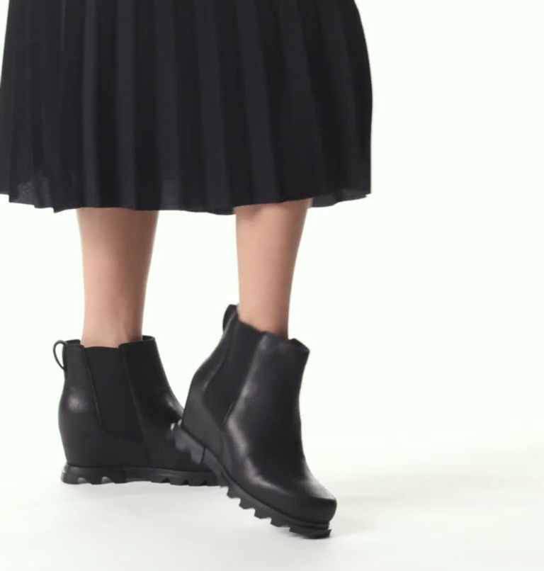 NIB SOREL Women's Joan of Arctic Wedge II Leather Boots in Black 