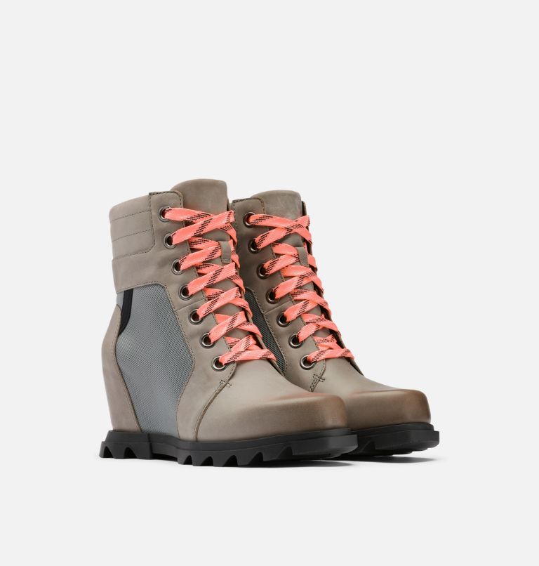 lace-up sorel wedge boots