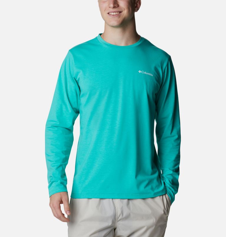 T-shirt à manches longues Sun Trek Homme, Color: Electric Turquoise, image 1