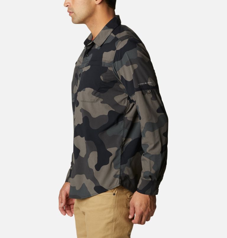 Men's Newton Ridge Printed Long Sleeve Shirt, Color: Black Trad Camo, image 3