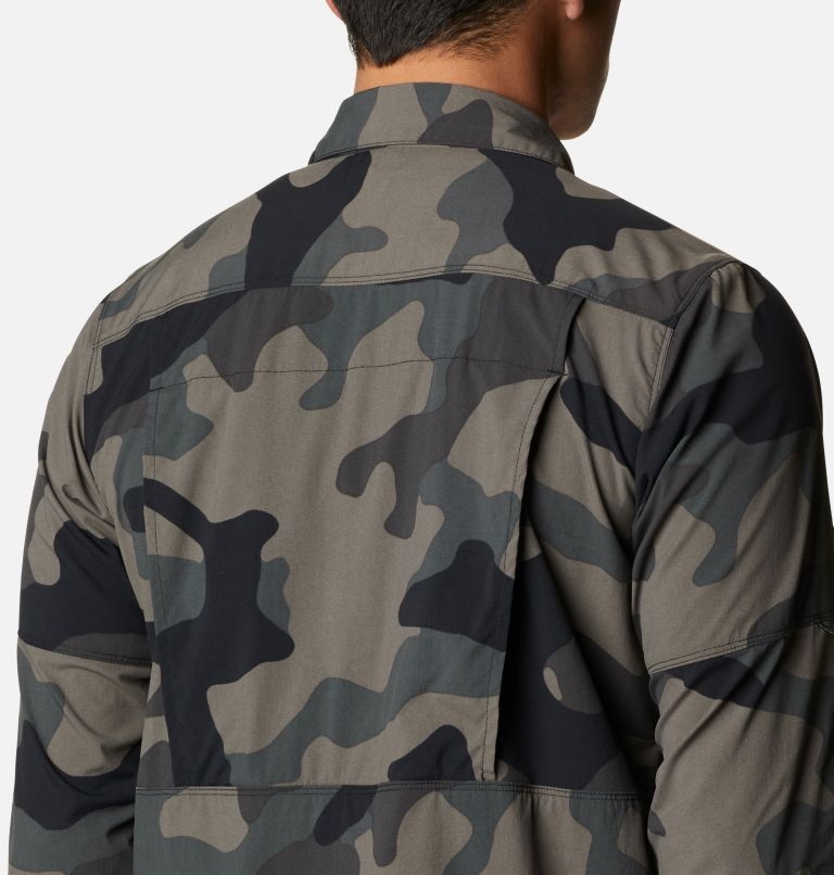Men's Newton Ridge Printed Long Sleeve Shirt, Color: Black Trad Camo