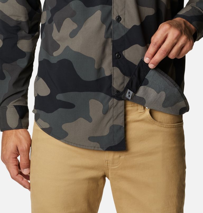 Thumbnail: Men's Newton Ridge Printed Long Sleeve Shirt, Color: Black Trad Camo, image 6