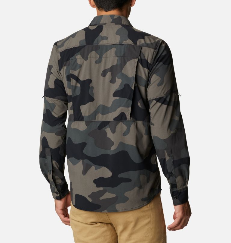 Men's Newton Ridge Printed Long Sleeve Shirt, Color: Black Trad Camo, image 2