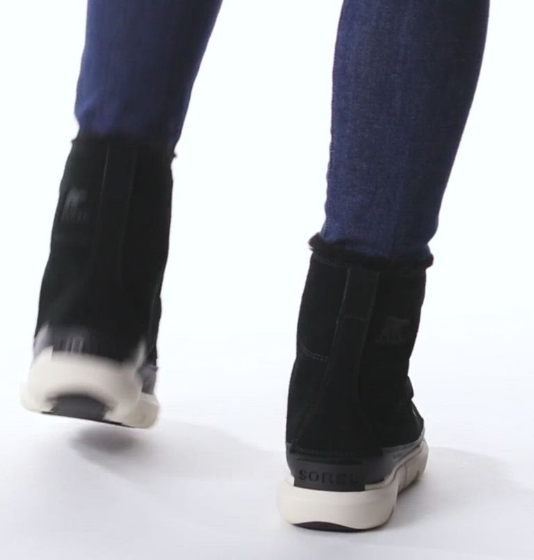 Bota de invierno SOREL Explorer II Joan para mujer, Color: Black, Fawn