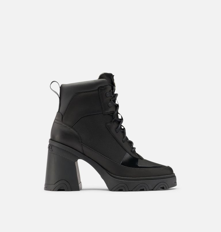 Black rubber shop heel booties